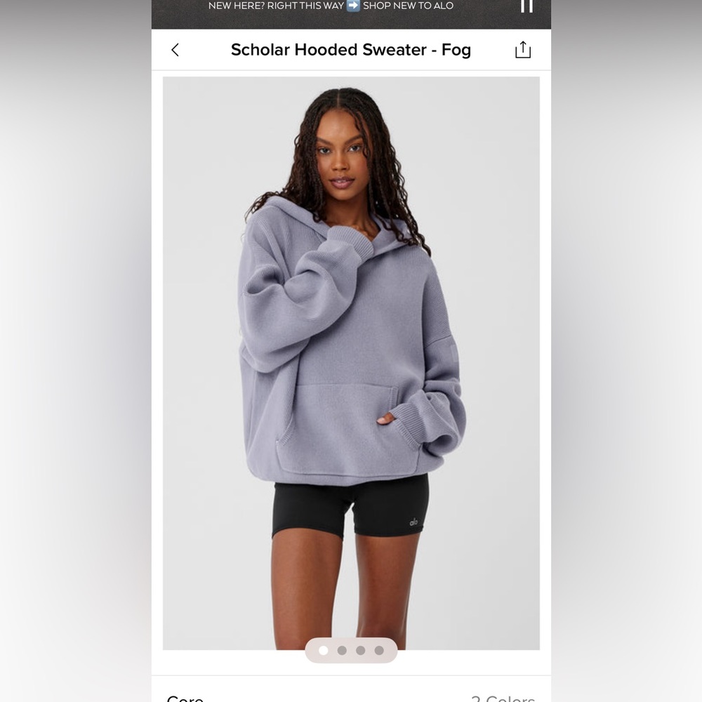 ALO Yoga Scholar Hooded Sweater - Fog (Light Lavender)